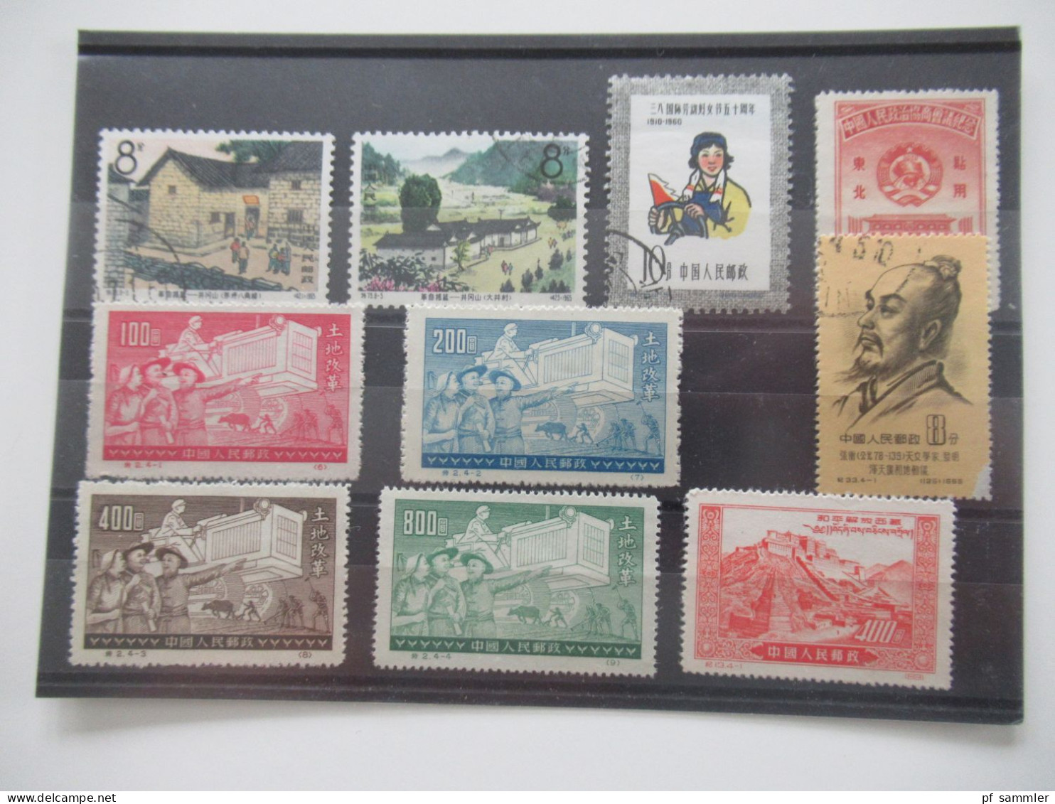 China / VR China Kleines Lot Mit 10 Steckkarten Uns Insgesamt 136 Marken Viel 1950 / 60er Jahre * / O Fundgrube ??!! - Unused Stamps