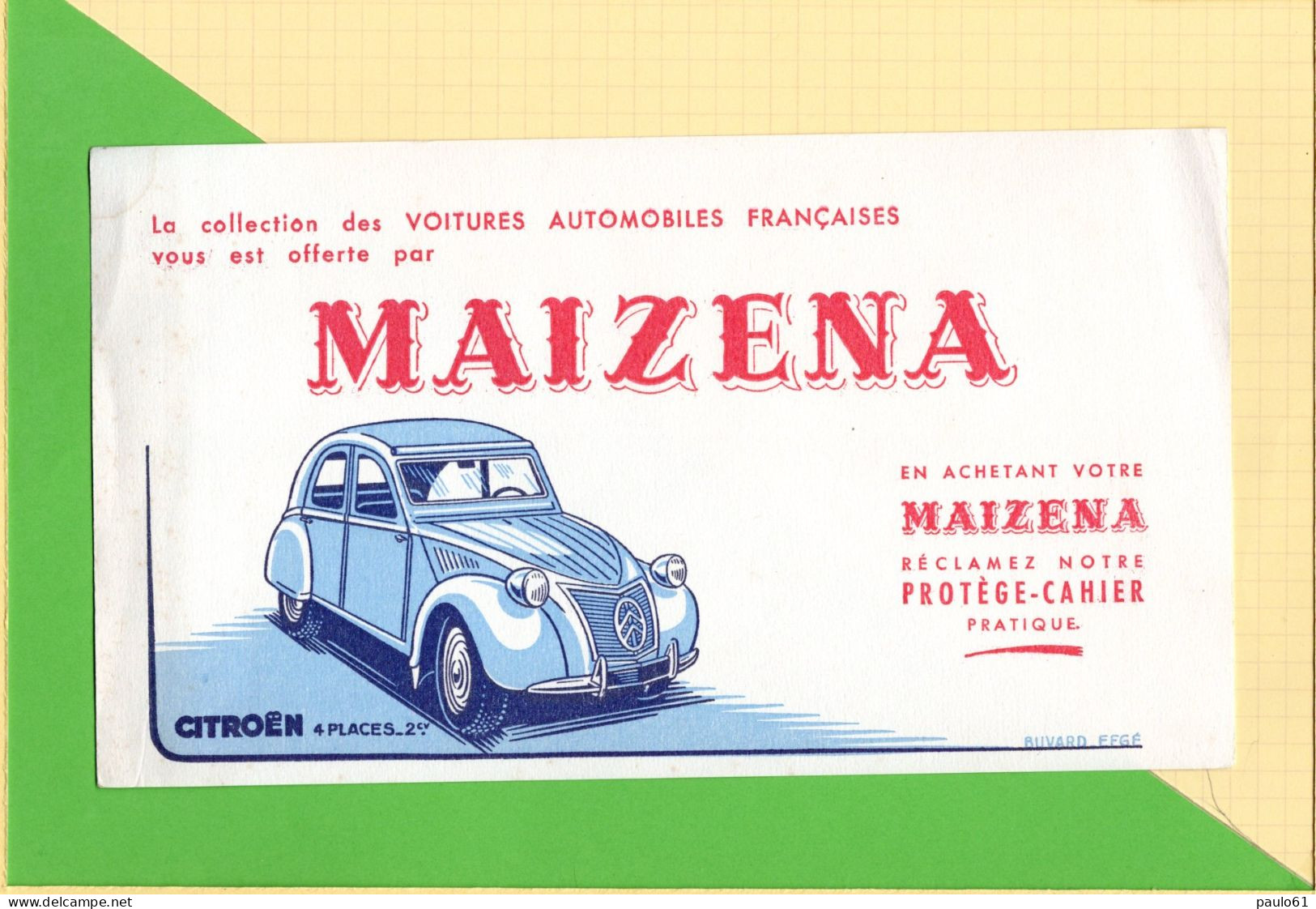 Buvard & Blotting Paper : MAIZENA  /  2 Cv CITROEN - Sucreries & Gâteaux