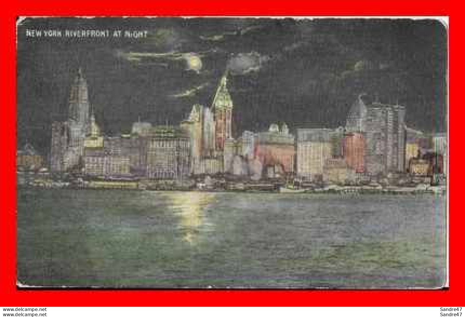 CPA NEW YORK  (Etats-Unis).  New York Riverfront At Night. .*885 - Panoramische Zichten, Meerdere Zichten