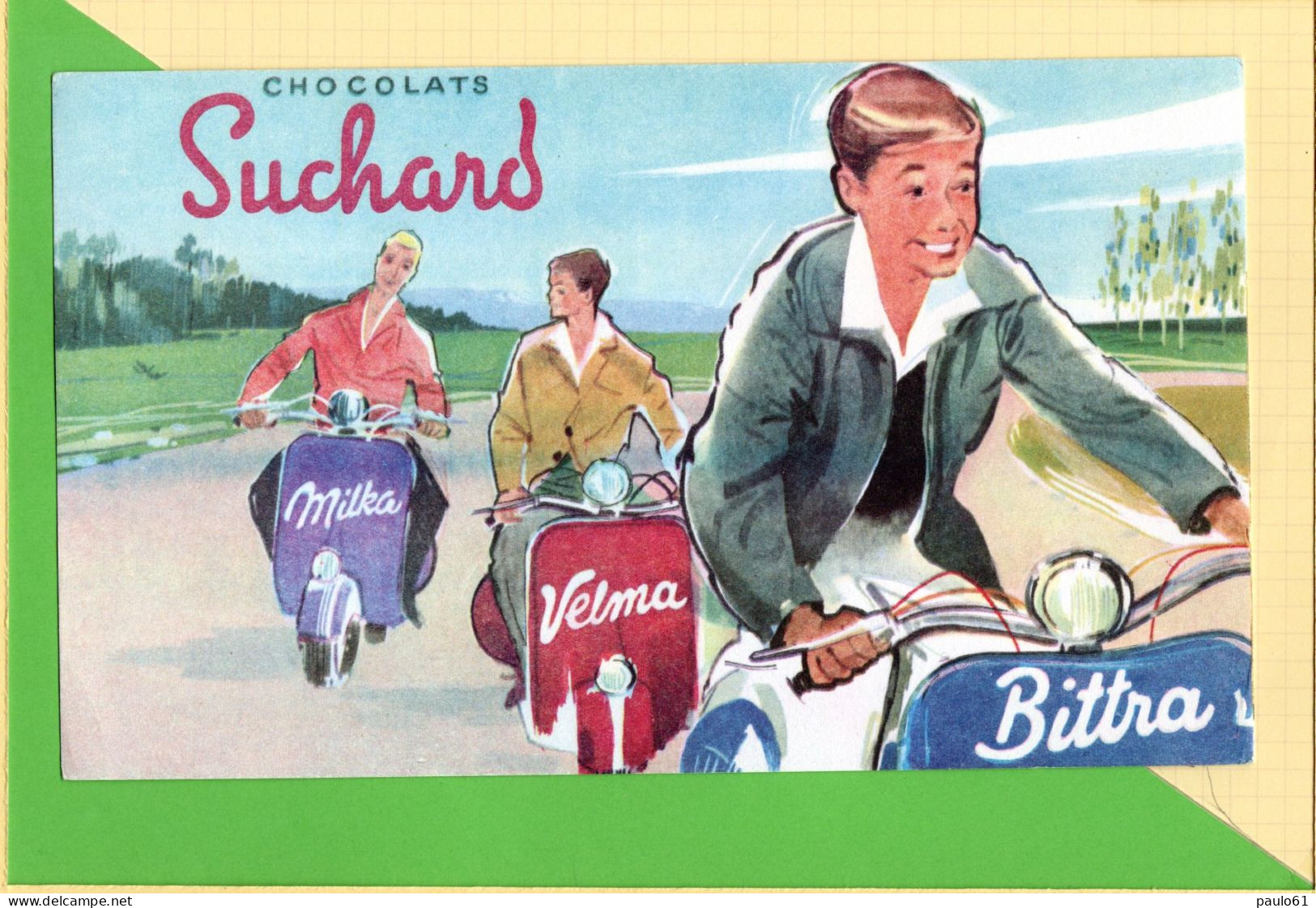 Buvard & Blotting Paper : Chocolat SUCHARD    Milka Velma Bittra Scooter En Promenade - Kakao & Schokolade
