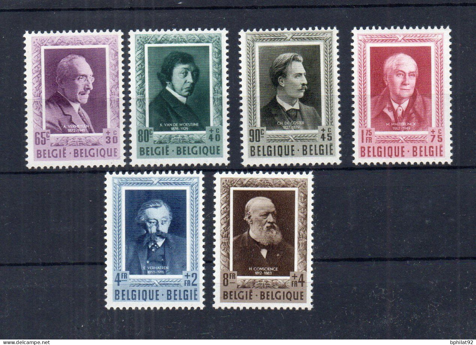 !!! BELGIQUE : SERIE DE TIMBRES DE 1952 NEUVE ** - Unused Stamps