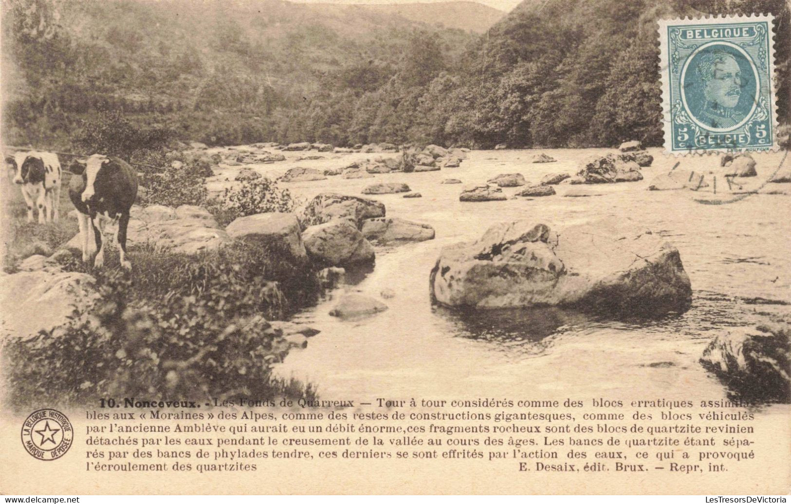 BELGIQUE - Nonceveux - Les Fonds De Quarreux - Rochers - Quartzites - Vaches - Rivière - Carte Postale Ancienne - Aywaille