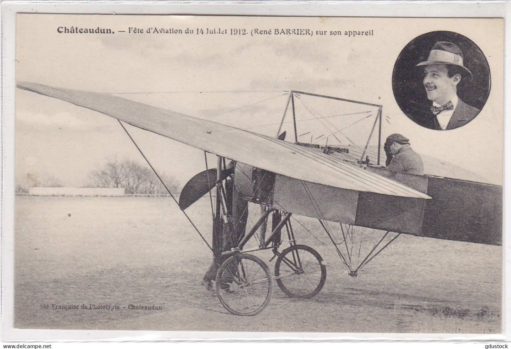 Châteaudun - Fête D'Aviation Du 14 Juillet 1912 - (René Barbier) Sur Son Appareil - Aviateurs