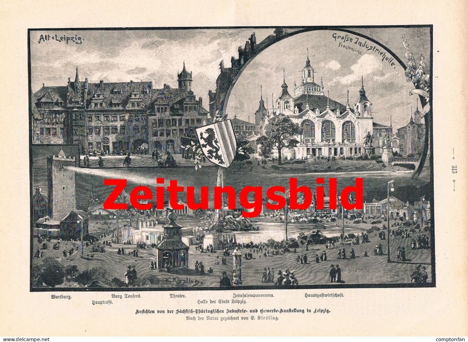 A102 1375-2 Leipzig Industrie- U. Gewerbe-Ausstellung Artikel / Bilder 1897 - Musées & Expositions