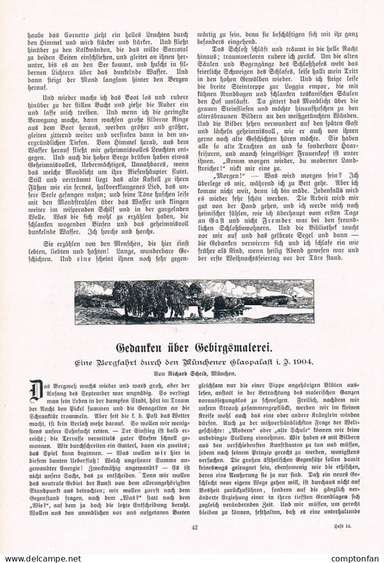 A102 1380 Gebirgsmalerei Compton München Glaspalast Artikel / Bilder 1904 - Peinture & Sculpture