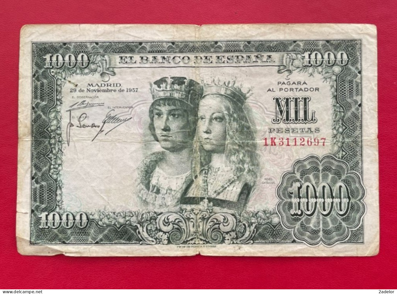 Beau Billet De 1000 Pesetas 29 Novembre 1957, Espagne - 1000 Pesetas