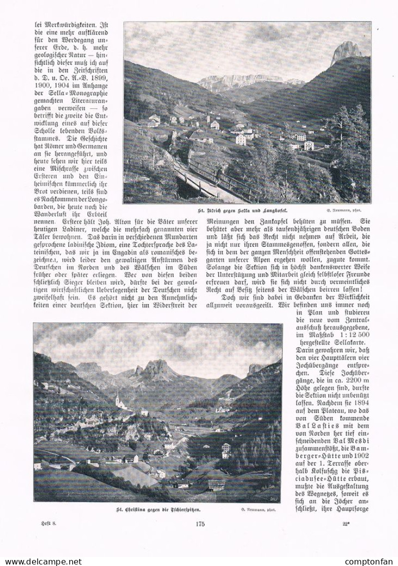 A102 1382 Bindel Sella Dolomiten Bamberger Hütte Alpenverein Trentino Artikel / Bilder 1905 - Autres & Non Classés