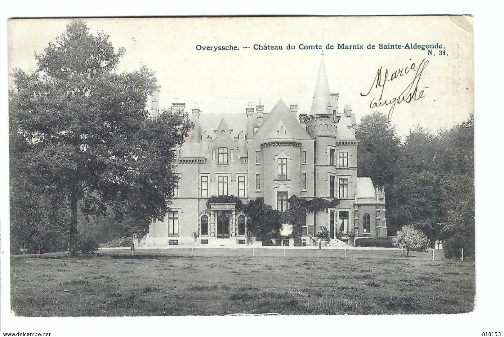 Overijse  Overyssche - Château Du Compte De Marnix De Sainte-Aldegonde N. 31  1905 - Overijse