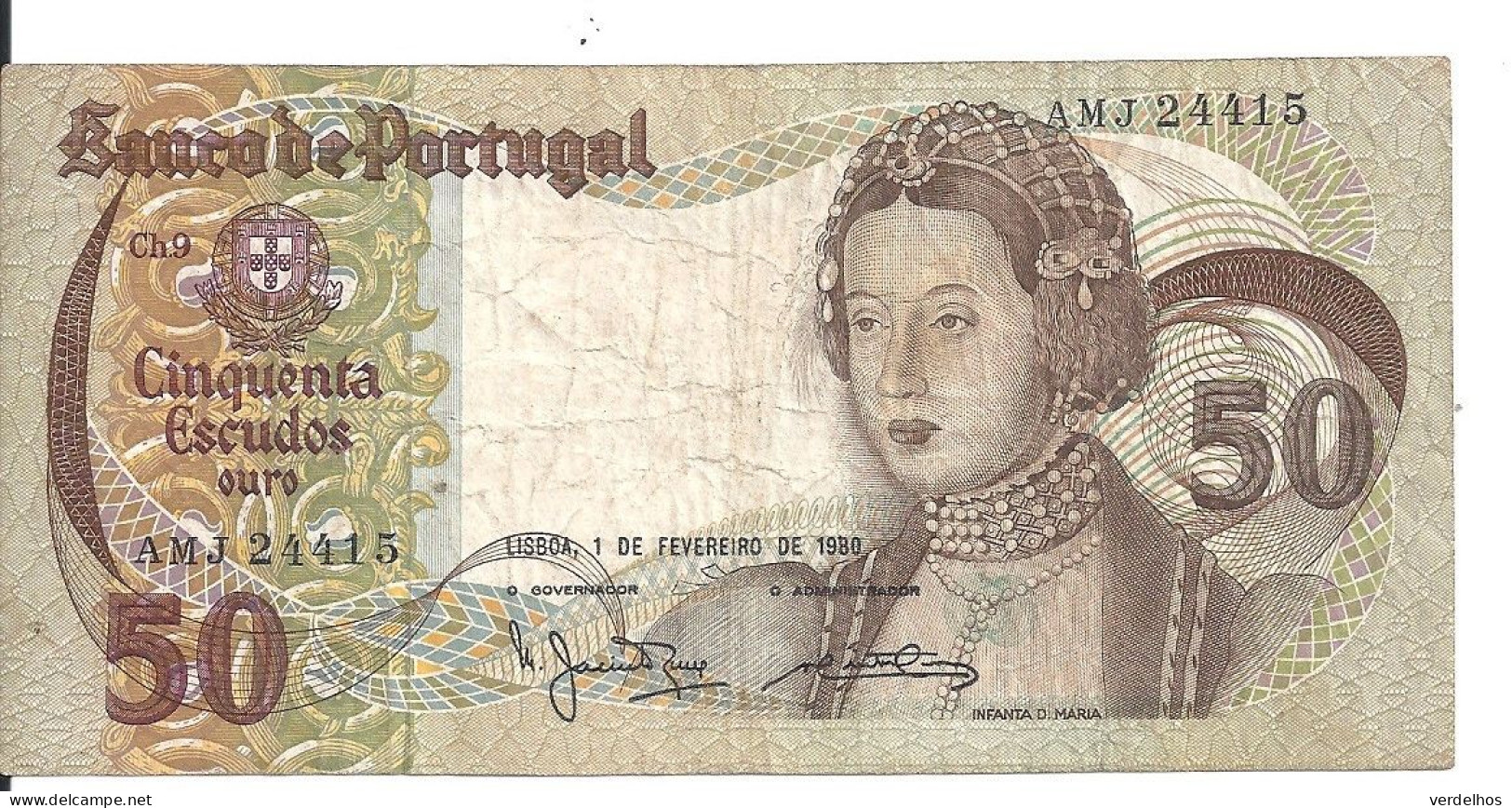 PORTUGAL 50 ESCUDOS 1980 VF P 174 B - Portugal