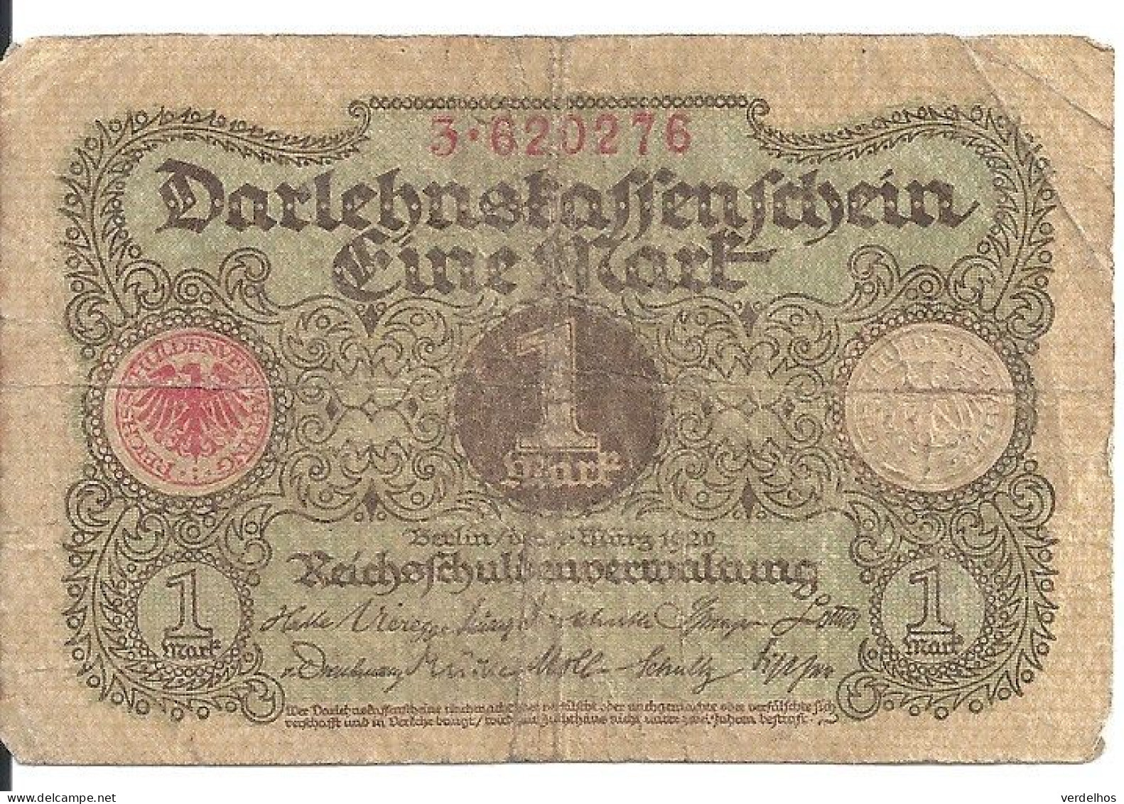 ALLEMAGNE 1 MARK 1920 VF P 58 - 1 Mark