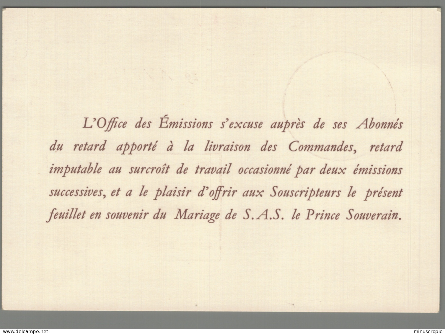 CM - Monaco - 19 Avril 1956 - Office Des Emissions - Maximum Cards