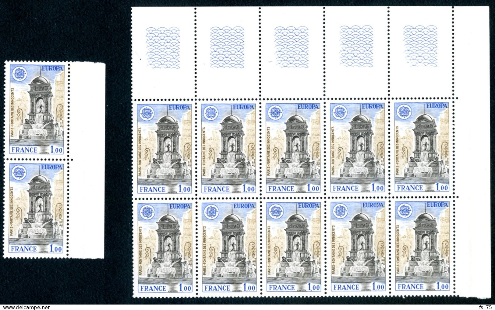 FRANCE - N°2008a 1F EUROPE FONTAINE DES INNOCENTS - GOMME TROPICALE - SANS CHARNIERE - Unused Stamps
