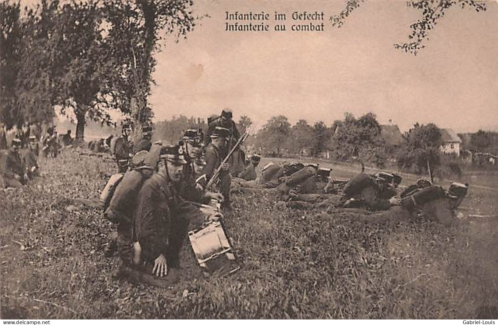Armée Suisse Militaria - Schweizer Armee - Infanterie Im Gefecht Au Combat Tambour - Au