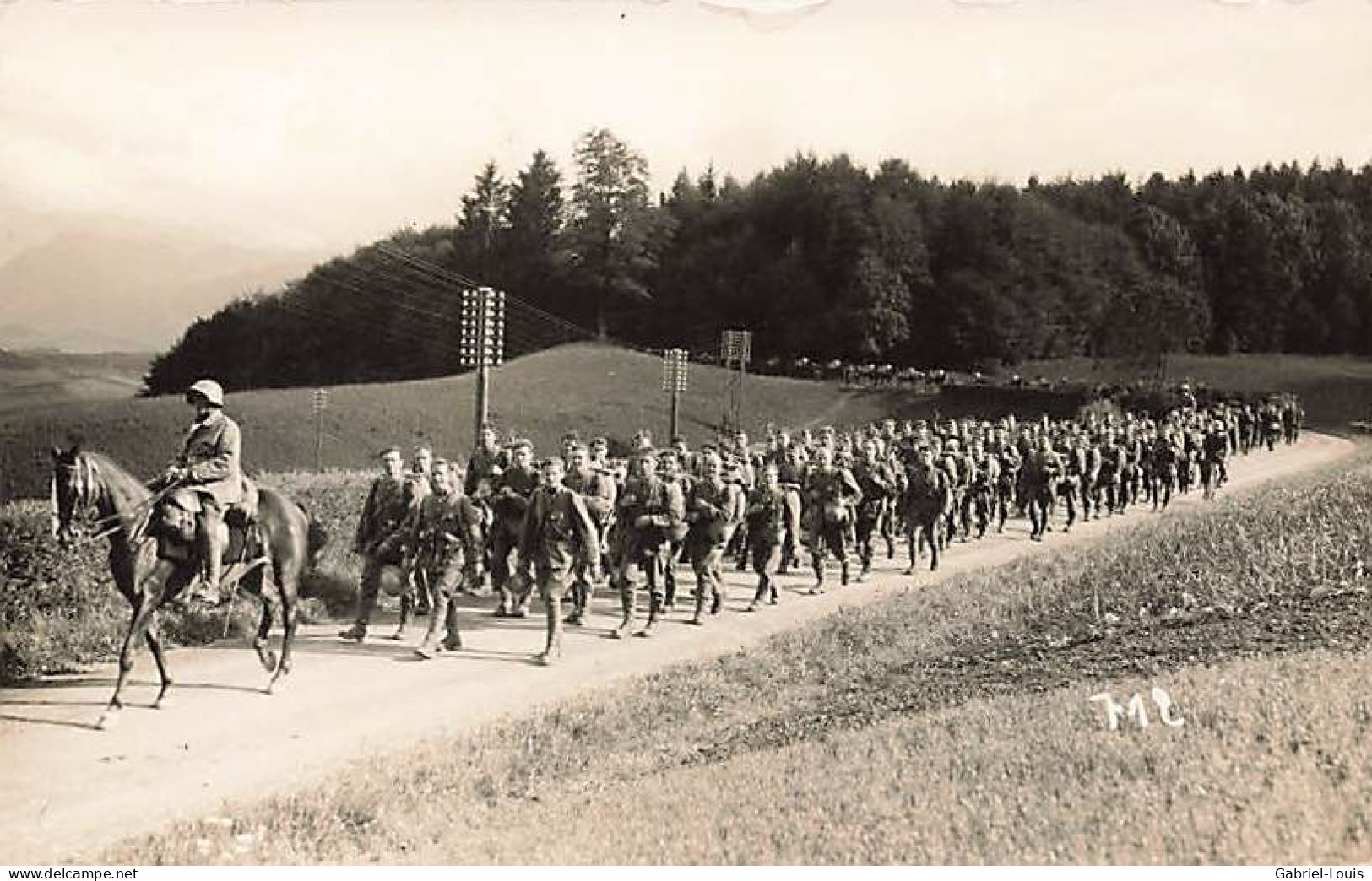 Armée Suisse Militaria - Schweizer Armee - Carte-Foto Büren Reiter Marschierende Truppe ~1940 - Büren An Der Aare