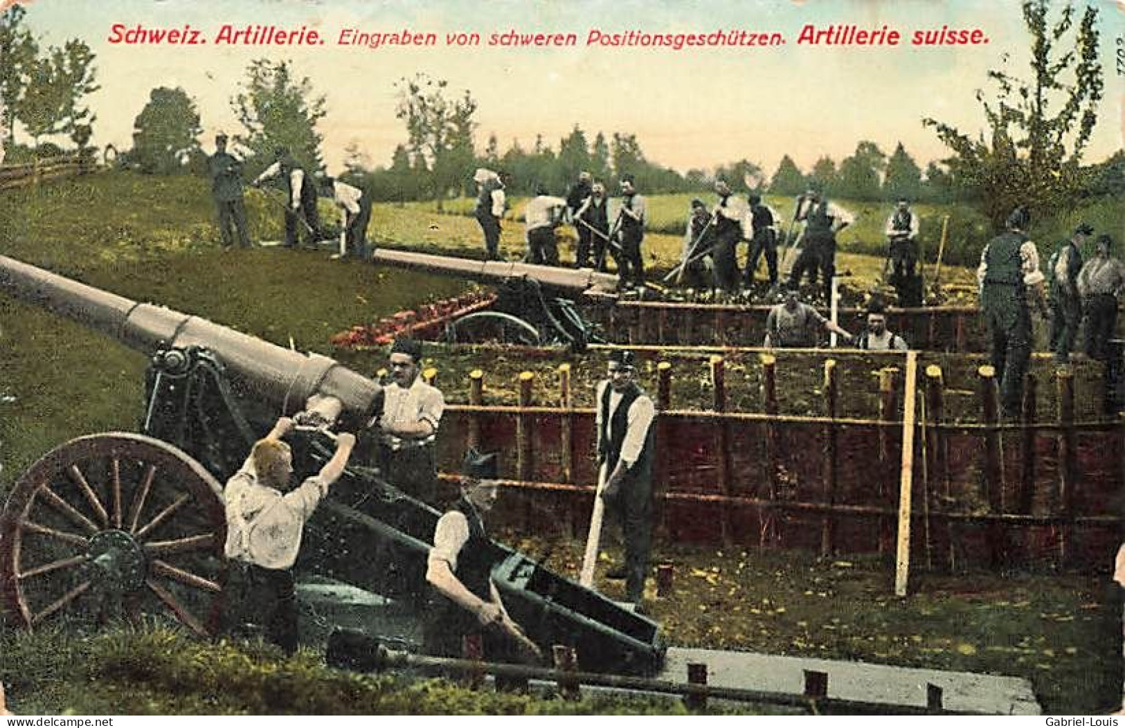 Armée Suisse Militaria - Schweizer Armee - Artillerie Position Canon 1910 Feld-Batterie 48 Positionsgeschützen - Altri & Non Classificati