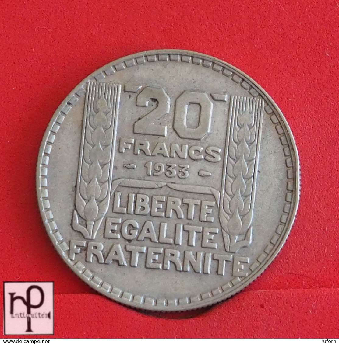 FRANCE 20 FRANCS 1933 - ***SILVER***   KM# 879 - (Nº55509) - 20 Francs