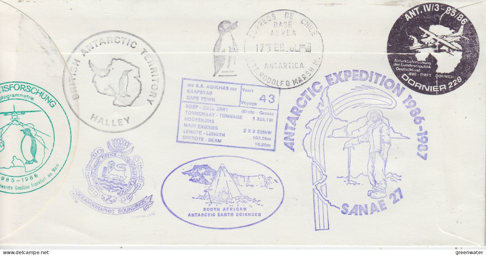 Germany Cover Diff Ca Ca Polarstern 21.01.1986 (ST168A) - Polar Flights