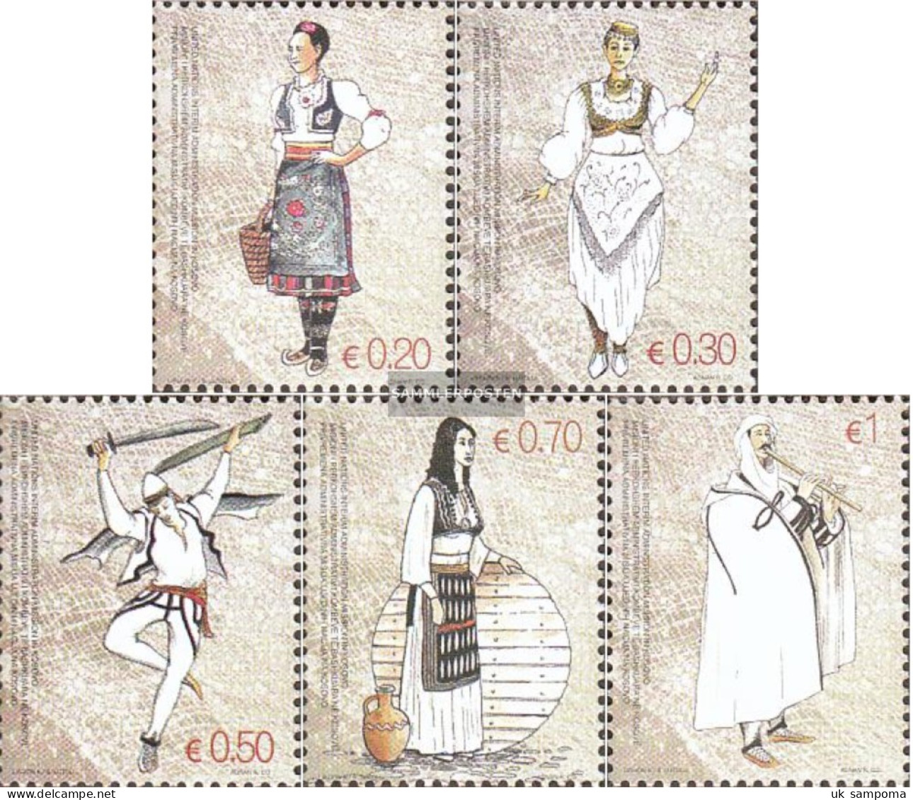 Kosovo 74-78 (complete Issue) Unmounted Mint / Never Hinged 2007 Costumes - Ungebraucht