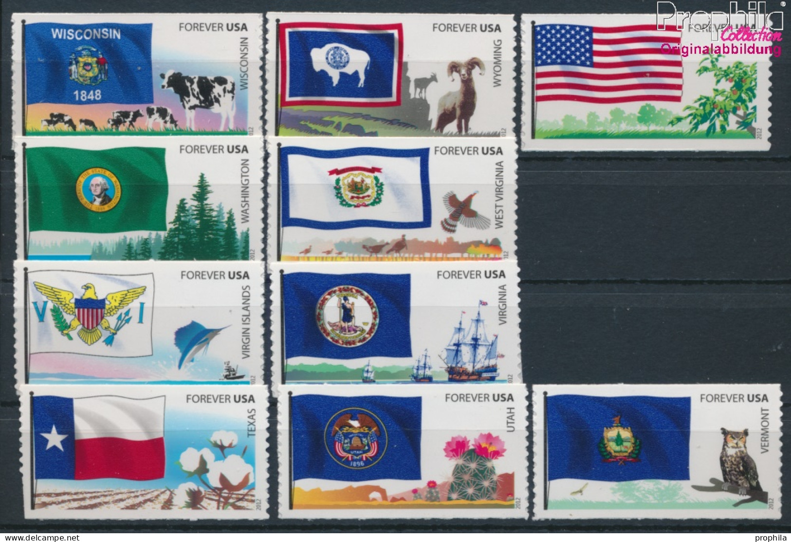 USA 4869-4878 (kompl.Ausg.) Postfrisch 2012 Flaggen Der Vereinten Staaten (10054726 - Ongebruikt