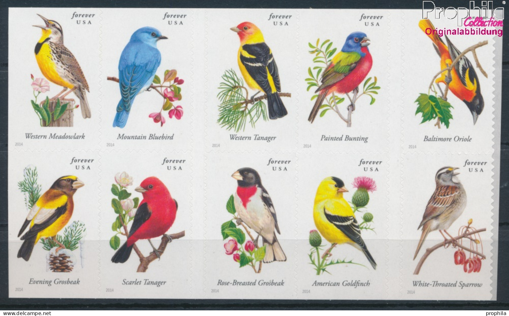 USA 5068-5077 (kompl.Ausg.) Postfrisch 2014 Singvögel (10054728 - Unused Stamps