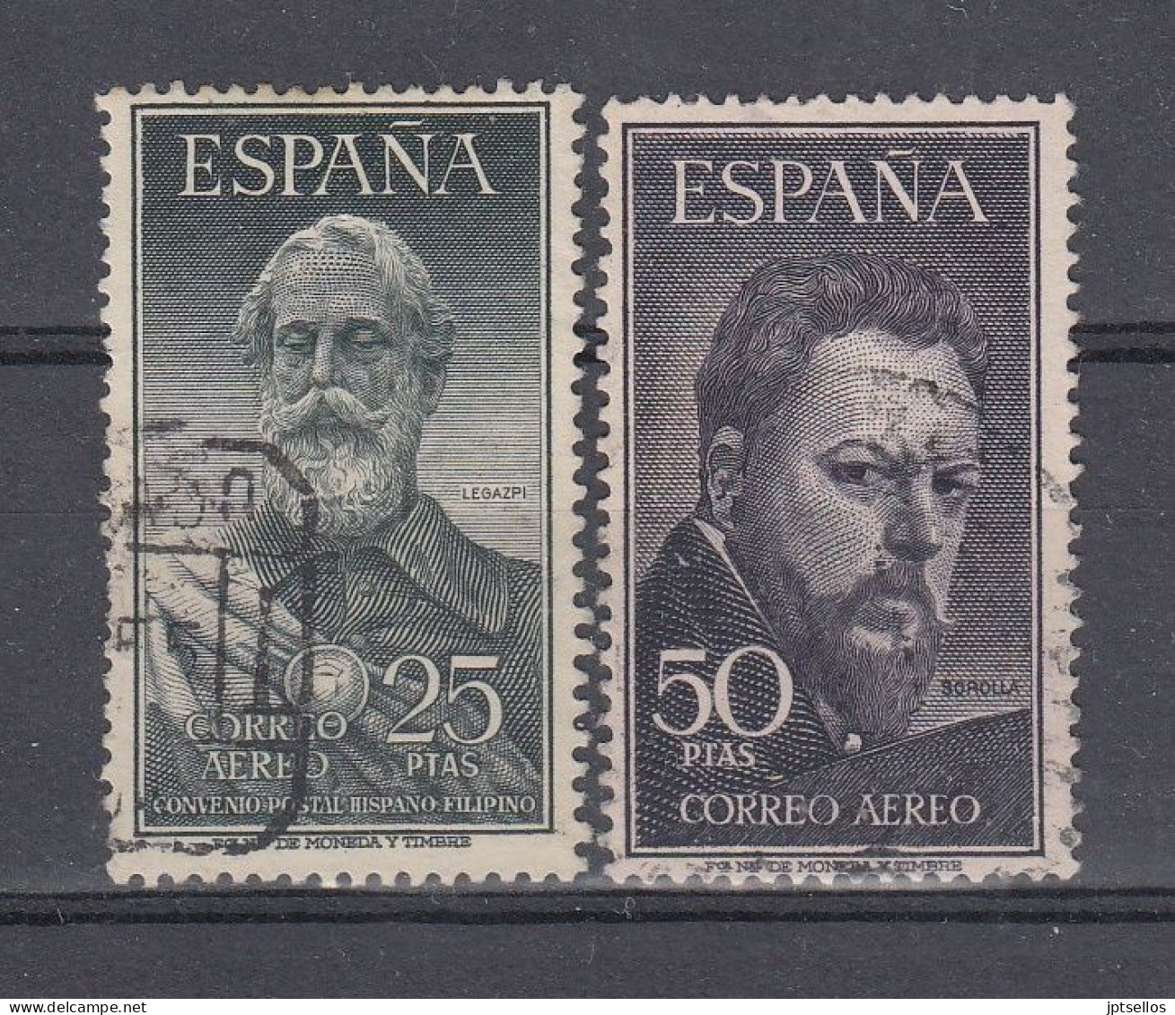 ESPAÑA  1953 Nº EDIFIL 1124/1125,YV. A-262/A-263 LEGAZPI Y SOROLLA SERIE USADO (REF. 02) - Used Stamps