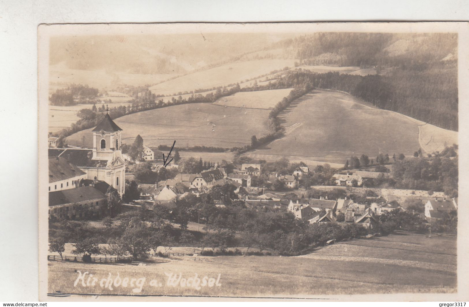 D402) KIRCHBERG Am WECHSEL - Kirche Hang Wiesen - Häuser DETAILS ALT 1928 - Wechsel