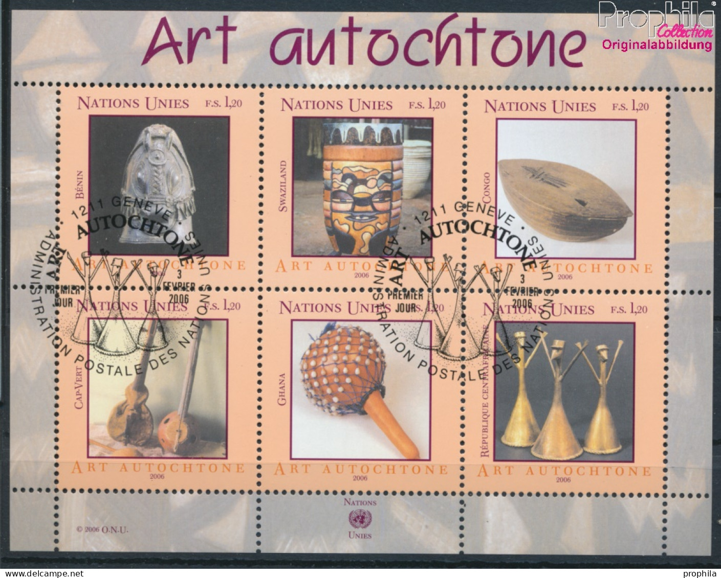 UNO - Genf Block21 (kompl.Ausg.) Gestempelt 2006 Eingeborenenkunst (10054826 - Used Stamps