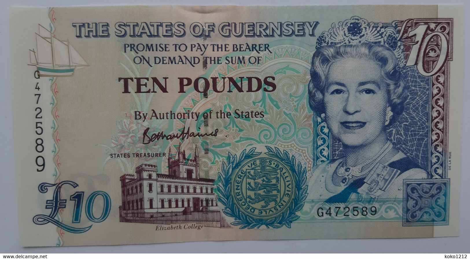 Guernsey 10 Pounds N.D. P57a UNC - Guernesey