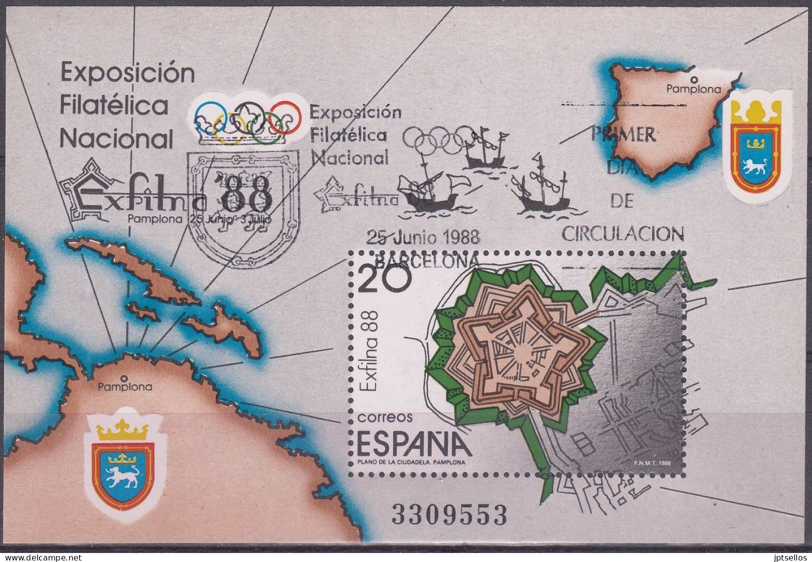 ESPAÑA 1988 Nº HB-2956 USADO 1º DIA - Used Stamps