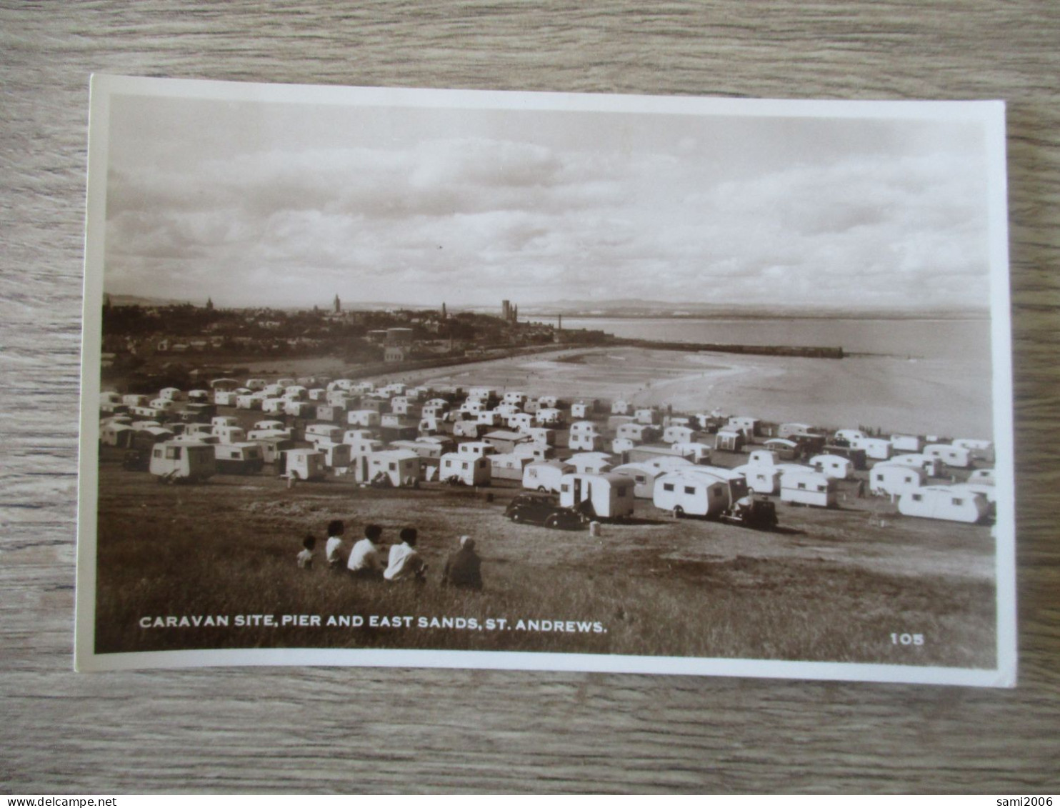 CPA PHOTO ROYAUME UNI ECOSSE ST ANDREWS CARAVAN SITE PIER AND EAST SANDS - Fife