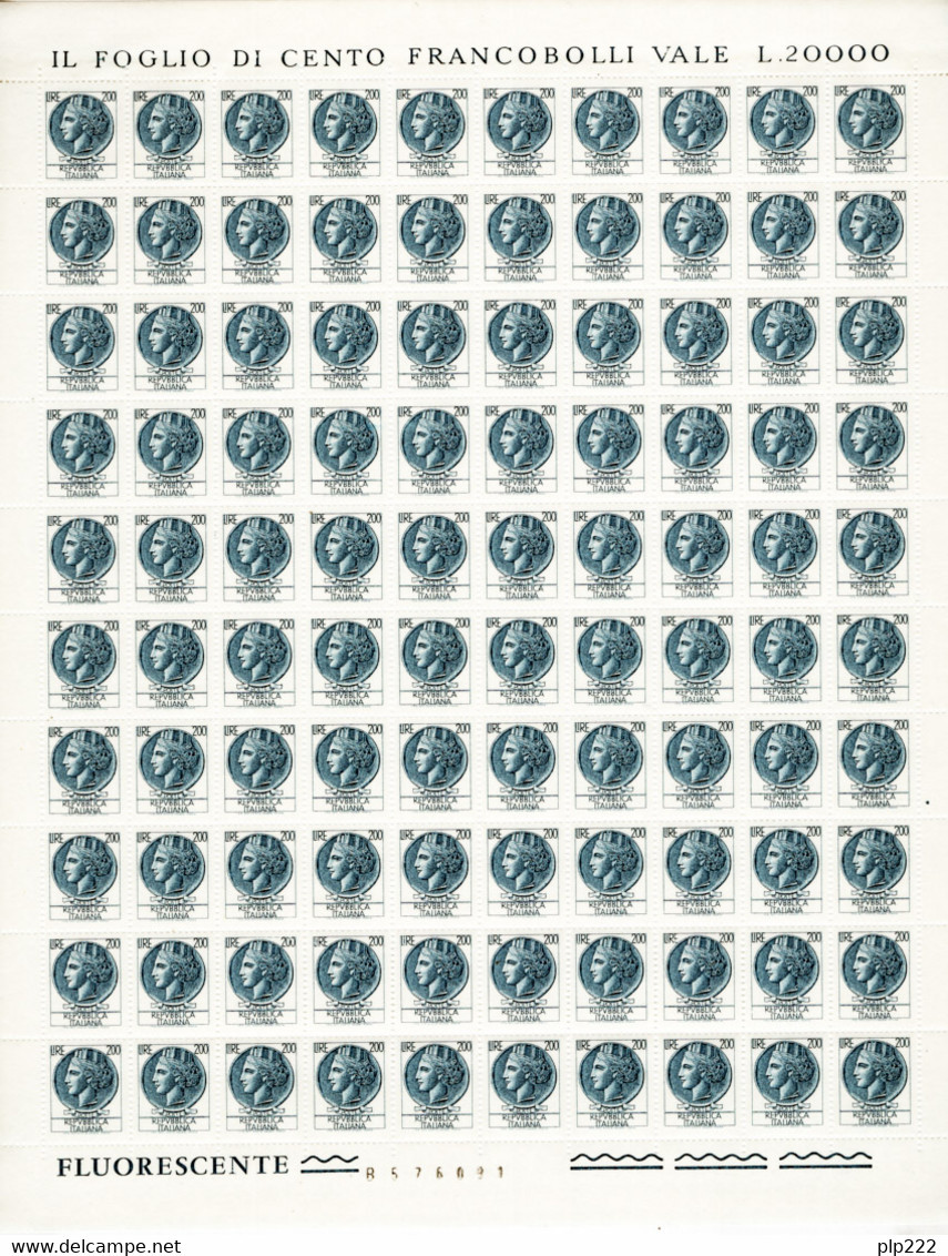 Italia Repubblica 1968 Siracusana 200 £ Foglio Da 100 **/MNH VF - Complete Vellen