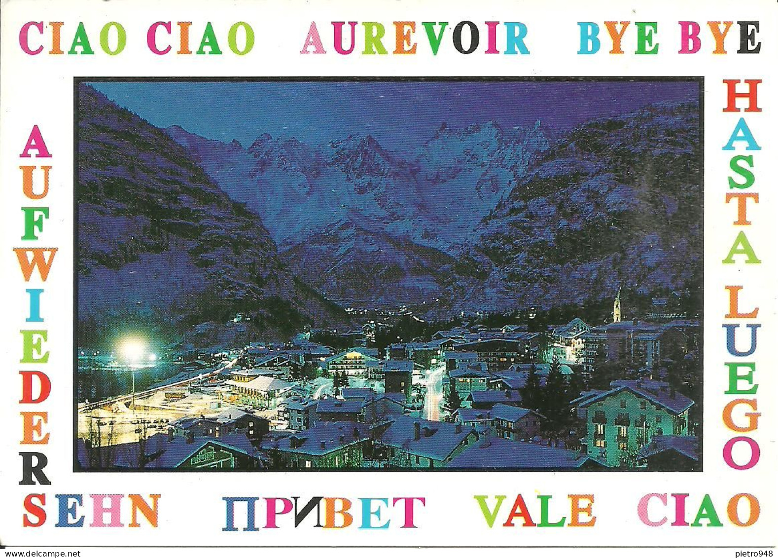 Courmayeur (Aosta) Panorama Notturno, Vue La Nuit, View By Night - Aosta