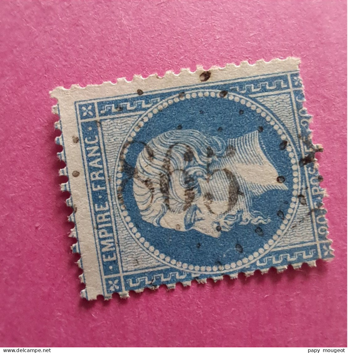 N°22 20 C. Bleu 2ème Choix Impression Décalée Oblitération GC 865 Champigny Sur Marne (Val De Marne) Cote 2023 15€ - 1862 Napoléon III