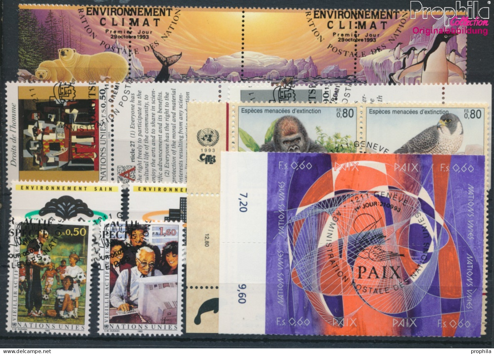 UNO - Genf Gestempelt Die Senioren 1993 Senioren, Fauna, WHO, Klima U.a.  (10054823 - Used Stamps