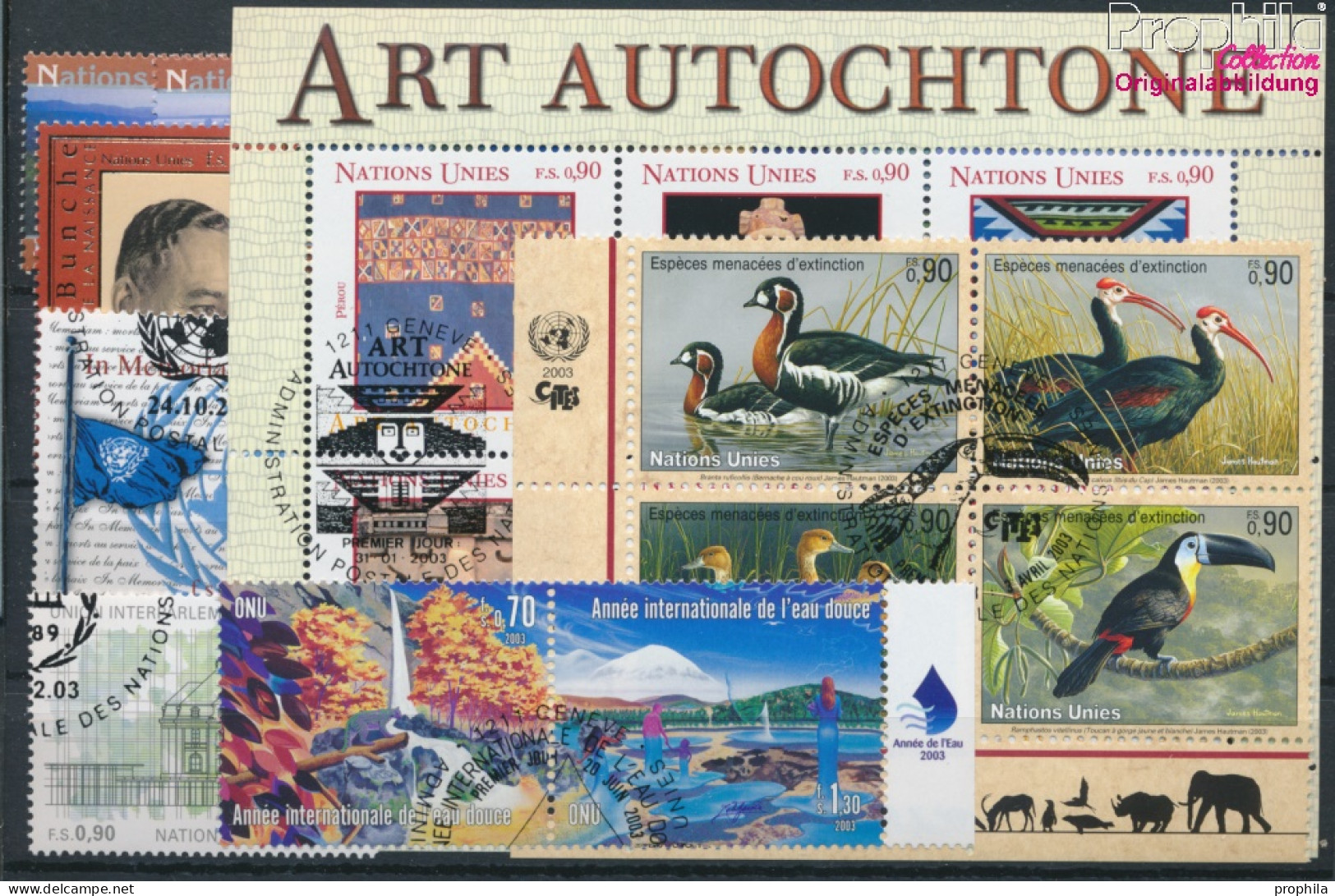 UNO - Genf Gestempelt Freimarke 2003 Eingeborenenkunst, Vögel, USA U.a.  (10054814 - Used Stamps