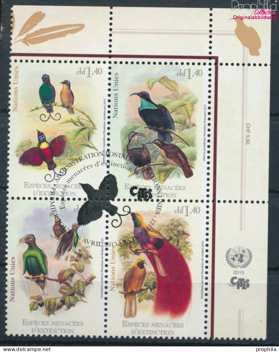 UNO - Genf 908-911 Viererblock (kompl.Ausg.) Gestempelt 2015 Paradiesvögel (10054806 - Used Stamps