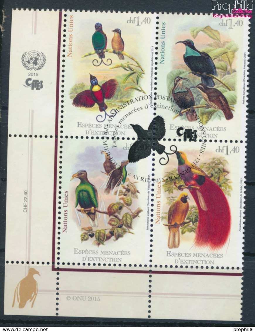 UNO - Genf 908-911 Viererblock (kompl.Ausg.) Gestempelt 2015 Paradiesvögel (10054807 - Used Stamps