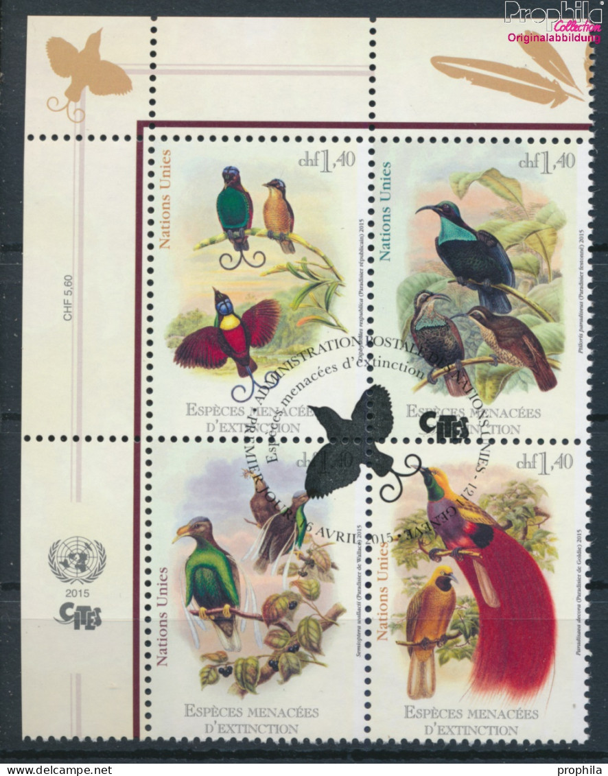 UNO - Genf 908-911 Viererblock (kompl.Ausg.) Gestempelt 2015 Paradiesvögel (10054808 - Used Stamps