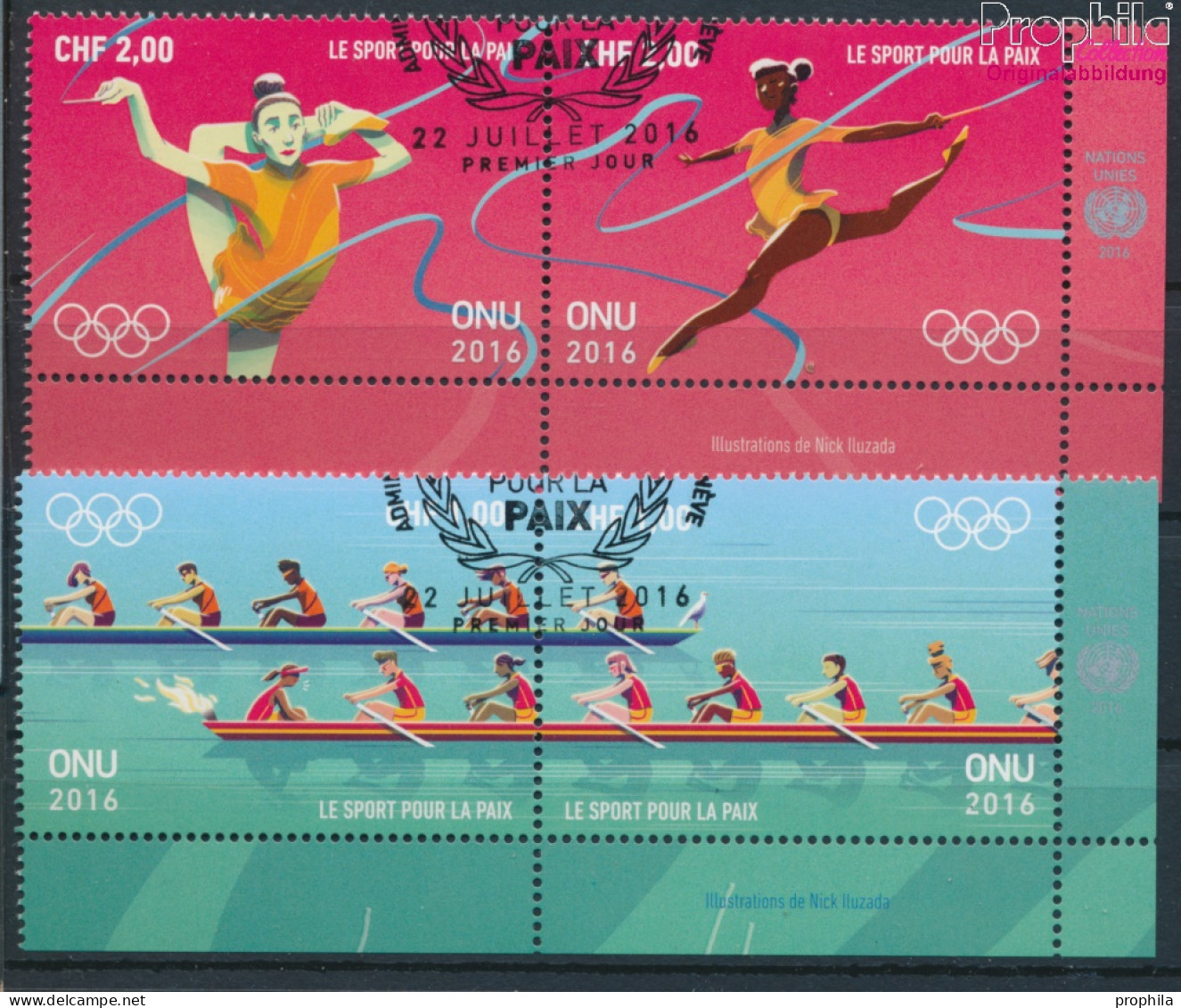 UNO - Genf 956-959 Paare (kompl.Ausg.) Gestempelt 2016 Sport Für Den Frieden (10054800 - Used Stamps