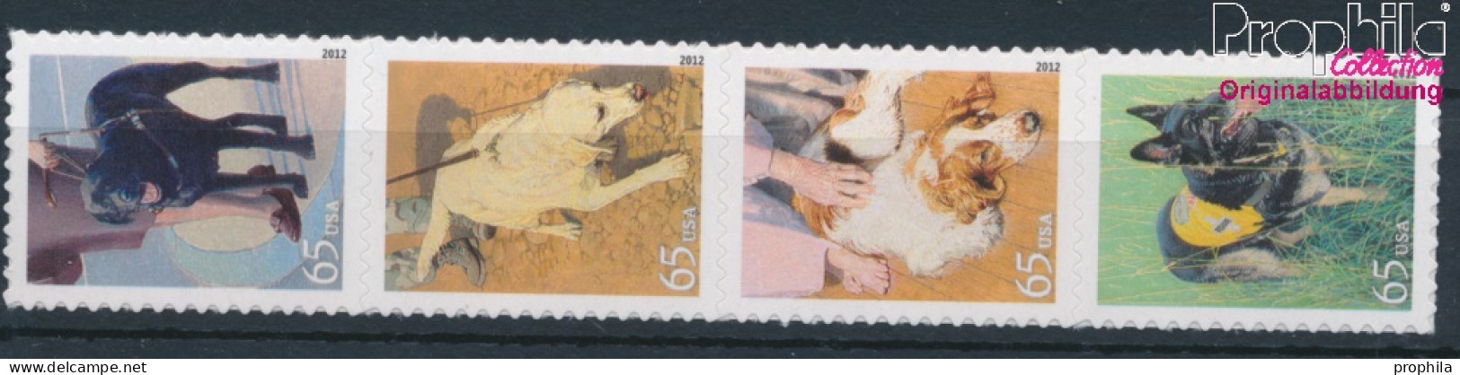 USA 4802-4805 Viererstreifen (kompl.Ausg.) Postfrisch 2012 Gebrauchshunde (10054657 - Unused Stamps