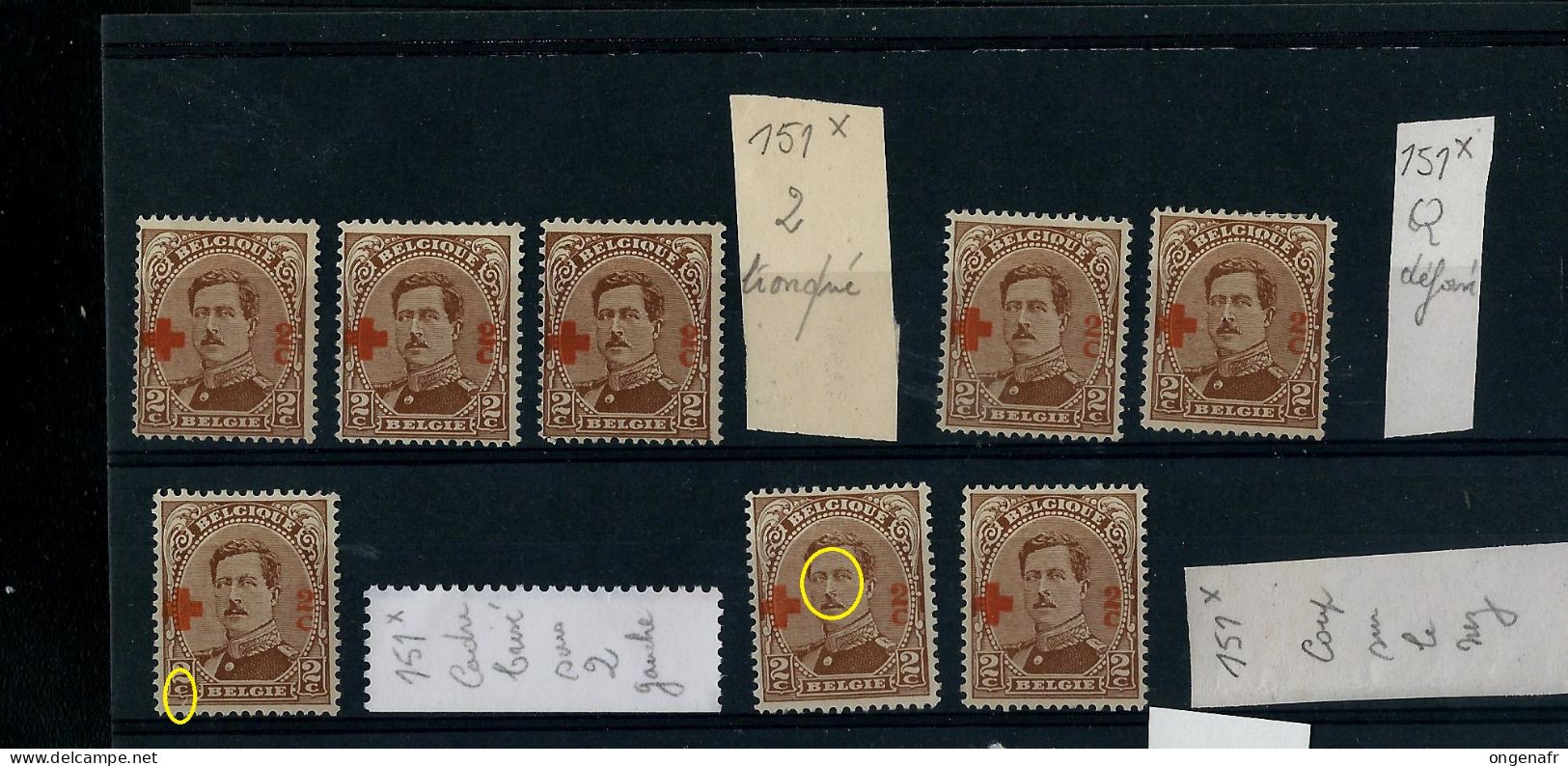 Lot De 8 X N° 151 ( ** Et * ) Diverses CU - 1901-1930