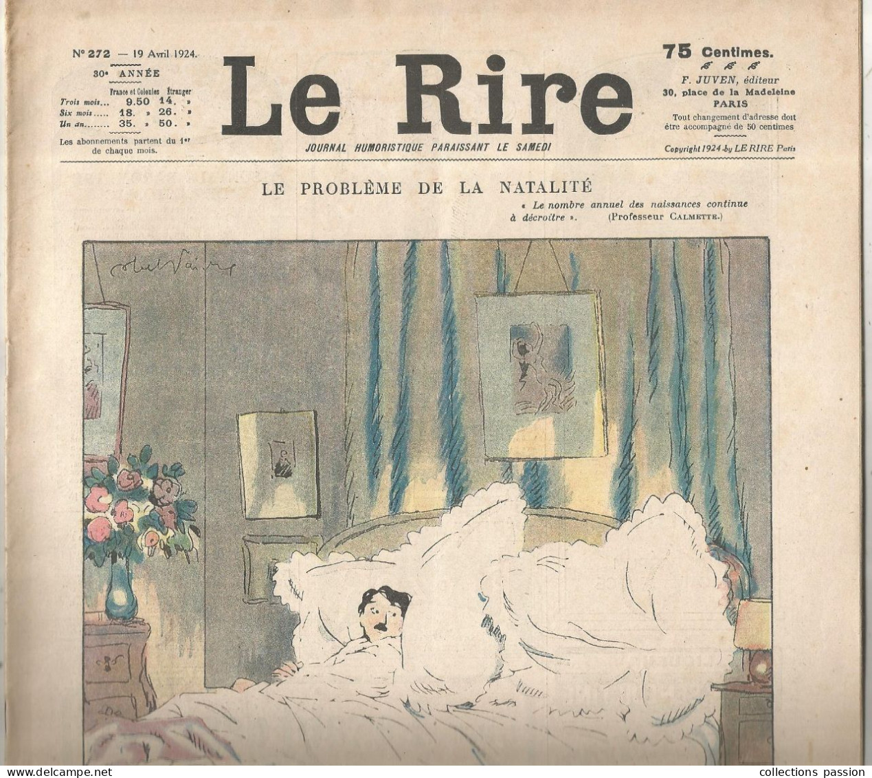 Journal Humoristique, LE RIRE, 19 Avril 1924, 18 Pages, 4 Scans, Illustrateurs, Illustraions,  Frais Fr 2.95 E - Other & Unclassified