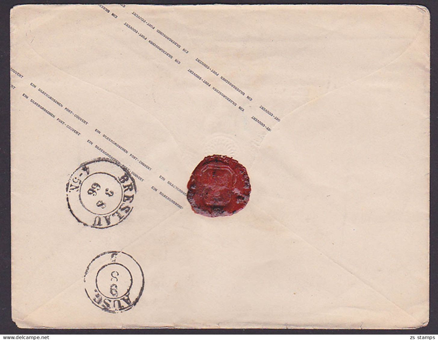 TREBNITZ Reg. Bezirk Breslau Nach Breslau, 1 Sgr. Ganzsache,  Format 149,5*116 Mm, 1866 Klappenschnitt B - Postal  Stationery