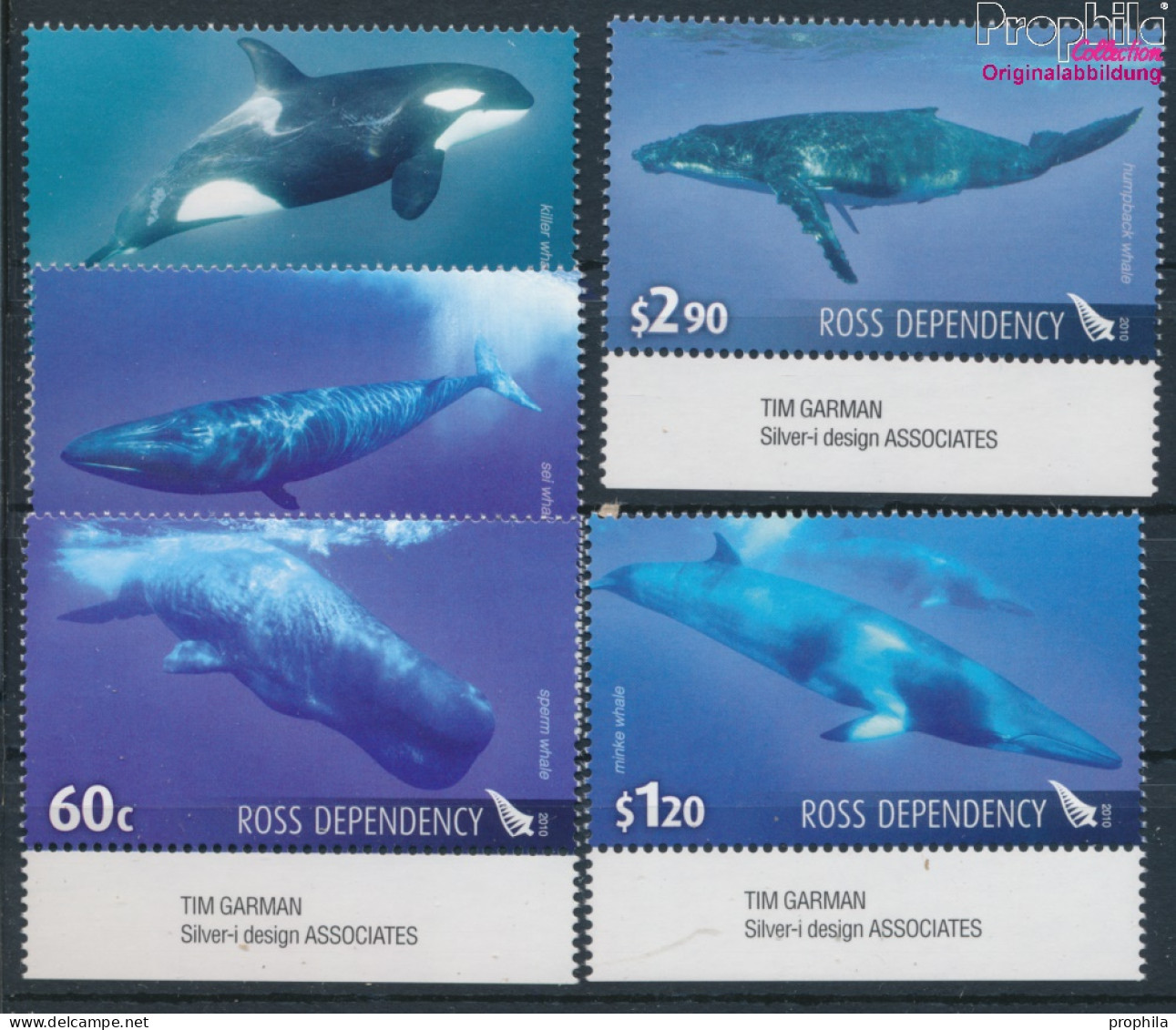 Ross-Gebiet 119A-123A (kompl.Ausg.) Postfrisch 2010 Wale (10128249 - Unused Stamps