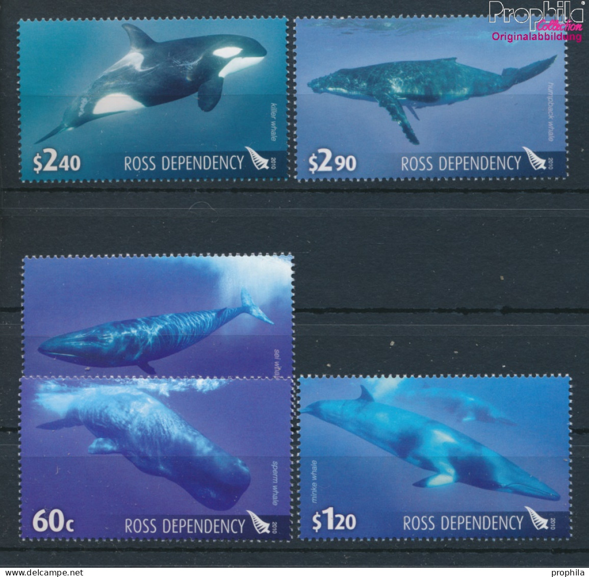 Ross-Gebiet 119A-123A (kompl.Ausg.) Postfrisch 2010 Wale (10128251 - Ongebruikt