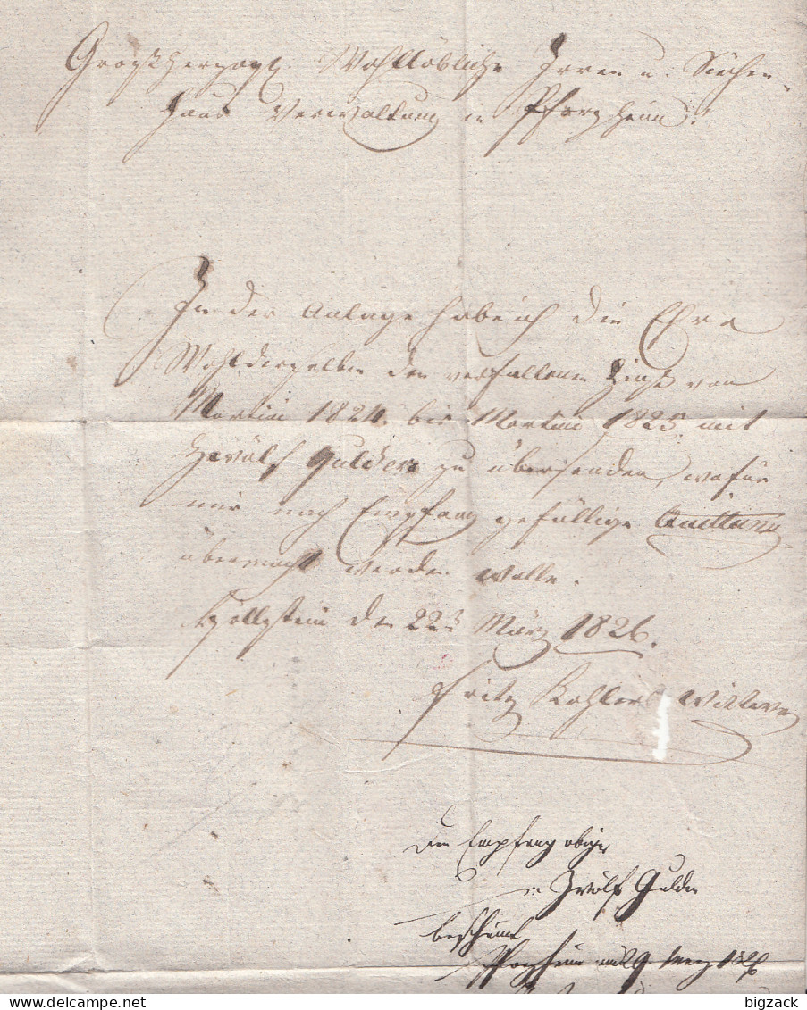 Baden Brief Roter L1 Pforzheim R.2. Vom 22.3.1826 Mit Inhalt Ansehen !!!!!!!!!!! - Lettres & Documents