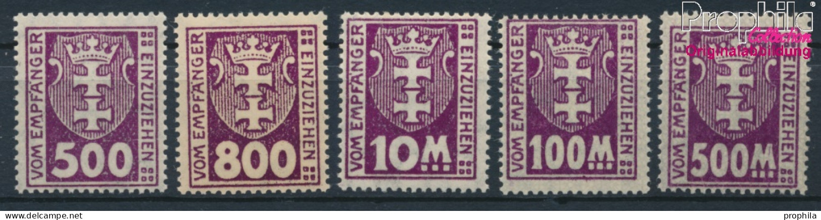 Danzig P19X-P25X (kompl.Ausg.), Stehendes Wssserzeichen Postfrisch 1923 Portomarke (10128092 - Segnatasse