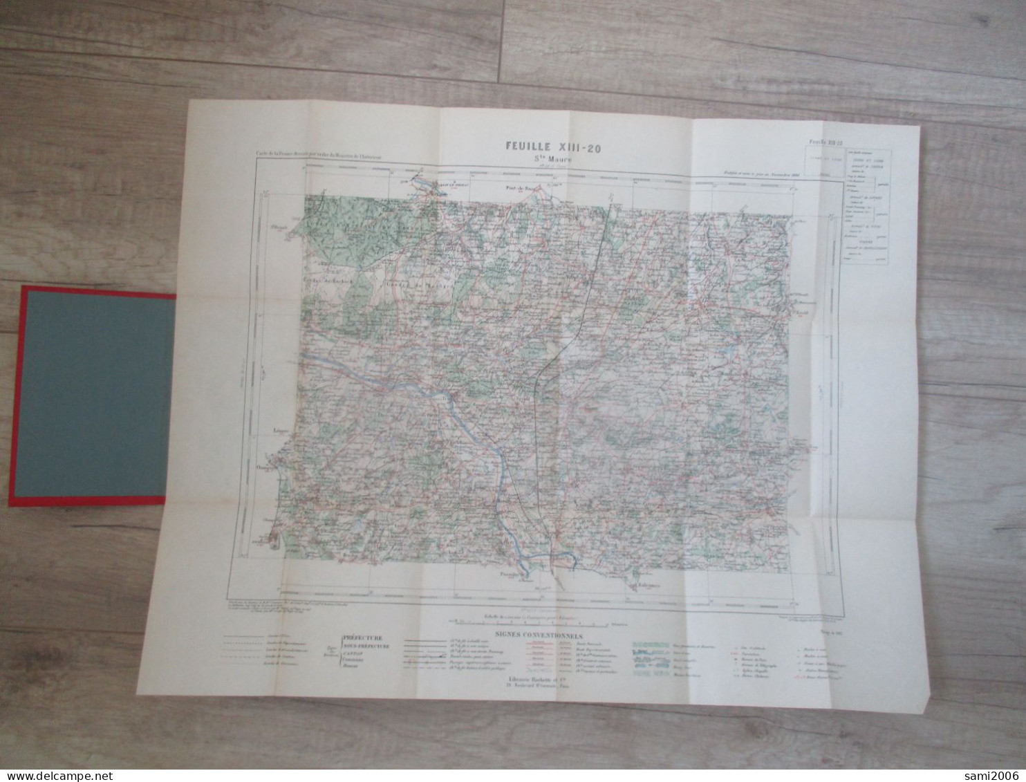 MINISTERE DE L INTERIEUR 37SAINTE MAURE  1/100000 PLAN CARTE LIBRAIRIE HACHETTE TIRAGE DE 1887 - Cartes Géographiques