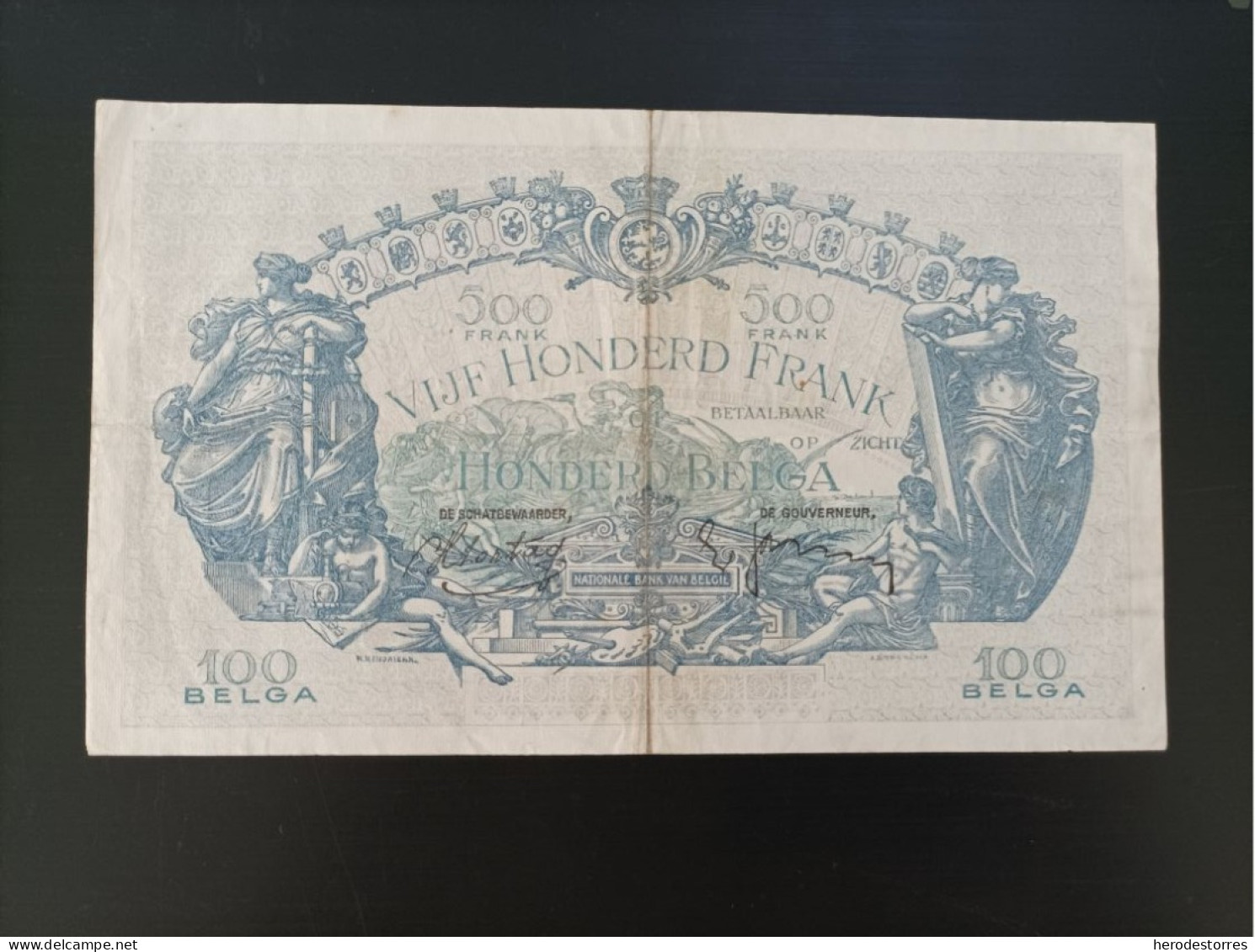 Billete De Bélgica De 500 Francos, Año 1938 - 500 Francs