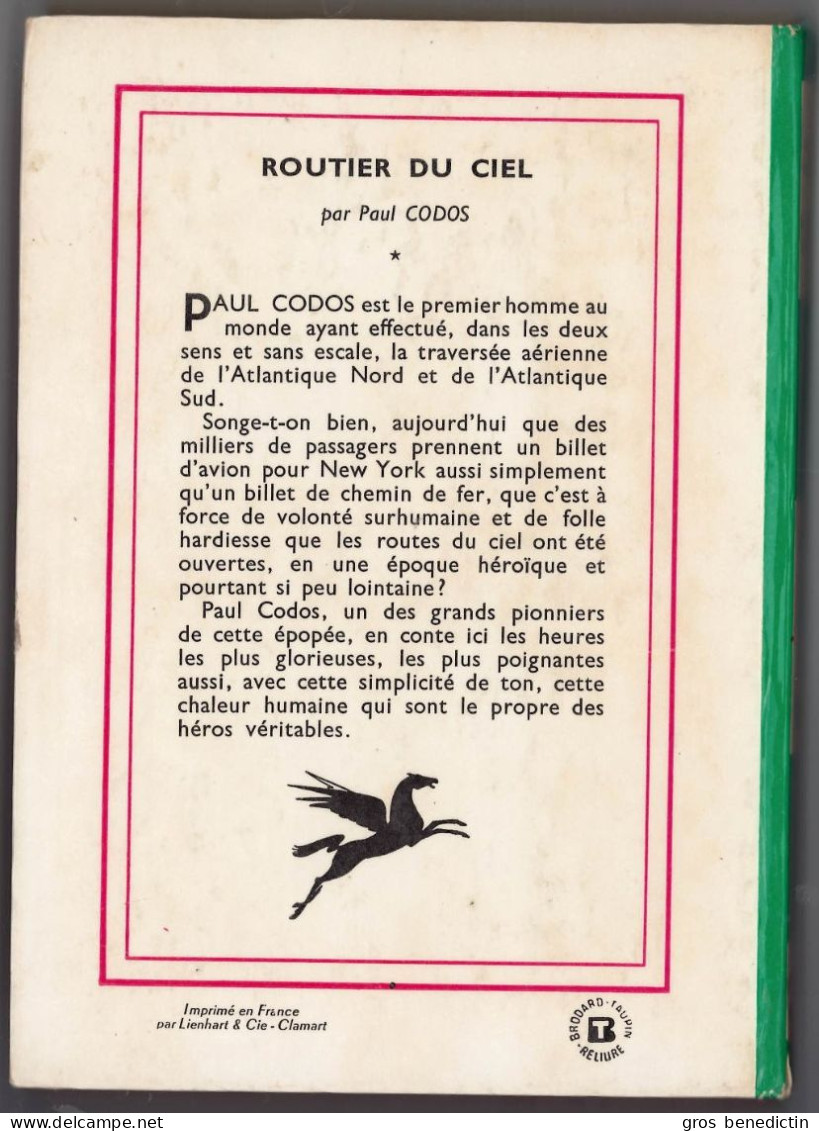 Hachette - Bibliothèque Verte N°226 - Paul Codos - "Routier Du Ciel" - 1963 - #Ben&VteNewSolo - Biblioteca Verde